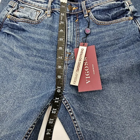 Vigoss Friday Women's High Rise Tapered Boyfriend Medium Wash Jeans Size 26 NWT - Picture 14 of 15